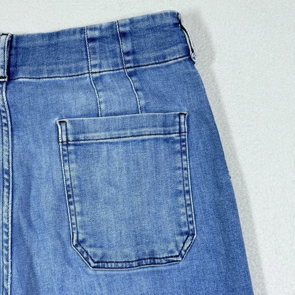 Maeve Anthropologie Jeans Womens 32 The Colette Wide Leg Crop Denim Patch Pocket - Picture 8 of 14